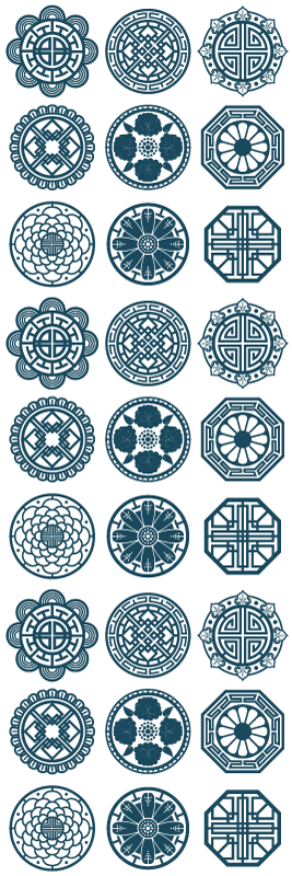 Vinilne preproge z geometrijskimi vzorci korejski vzorci - TenStickers
