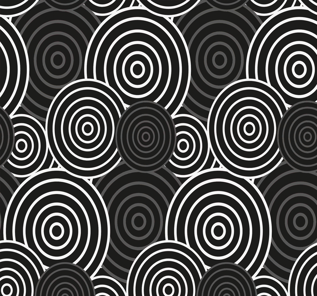 Vinilne preproge z geometrijskimi vzorci črni krog na ozadju - TenStickers