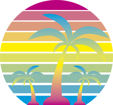 Naravne vinilne preproga sončni zahod v slogu 80-ih - TenStickers