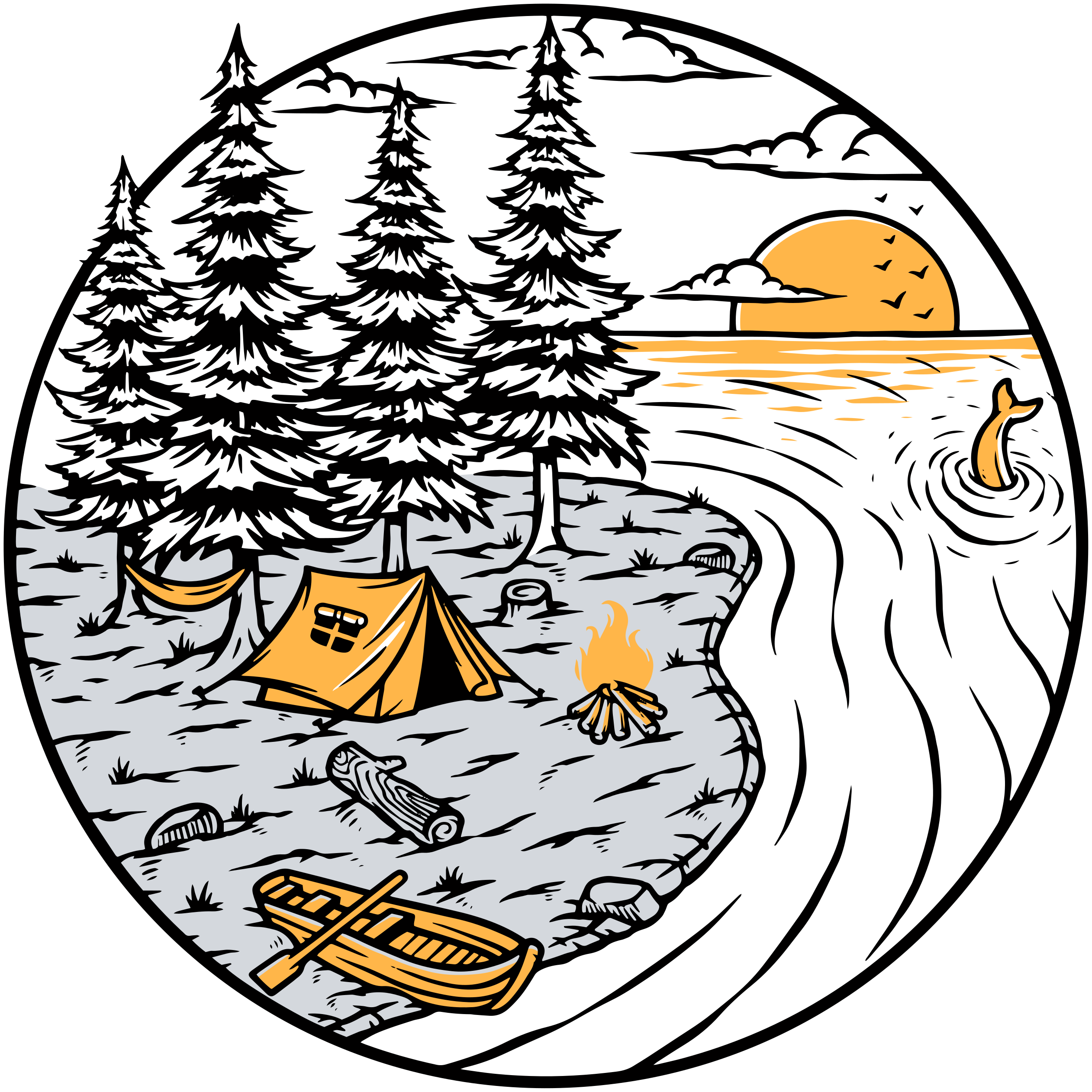 Naravne vinilne preproga s rumenim motivom avtodoma - TenStickers