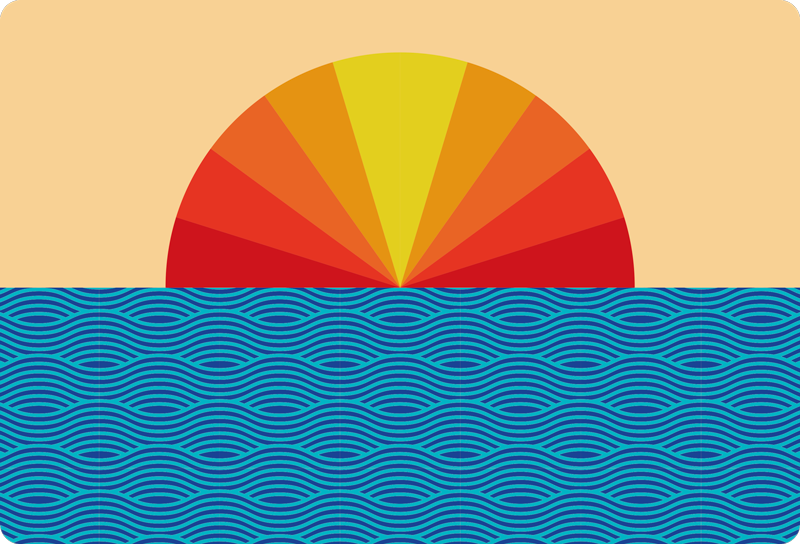 Naravne vinilne preproga vintage sončni zahod - TenStickers