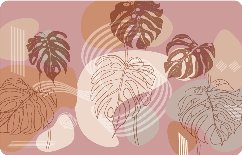 Naravne vinilne preproge listnati neprekinjeni vzorec - TenStickers