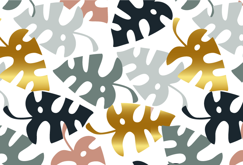 Naravne vinilne preproge z zlatimi in pisani listi - TenStickers