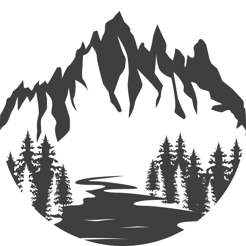 Naravne vinilne preproge silhueta gorskega pokrajina - TenStickers