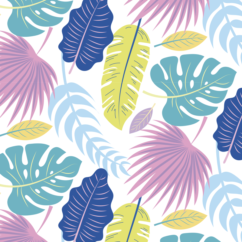 Naravne vinilne preproge z barvitimi listi - TenStickers