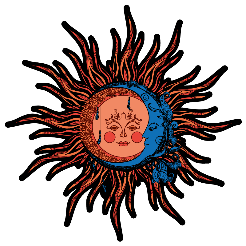 Naravne vinilne preproga nebesno sonce luna - TenStickers