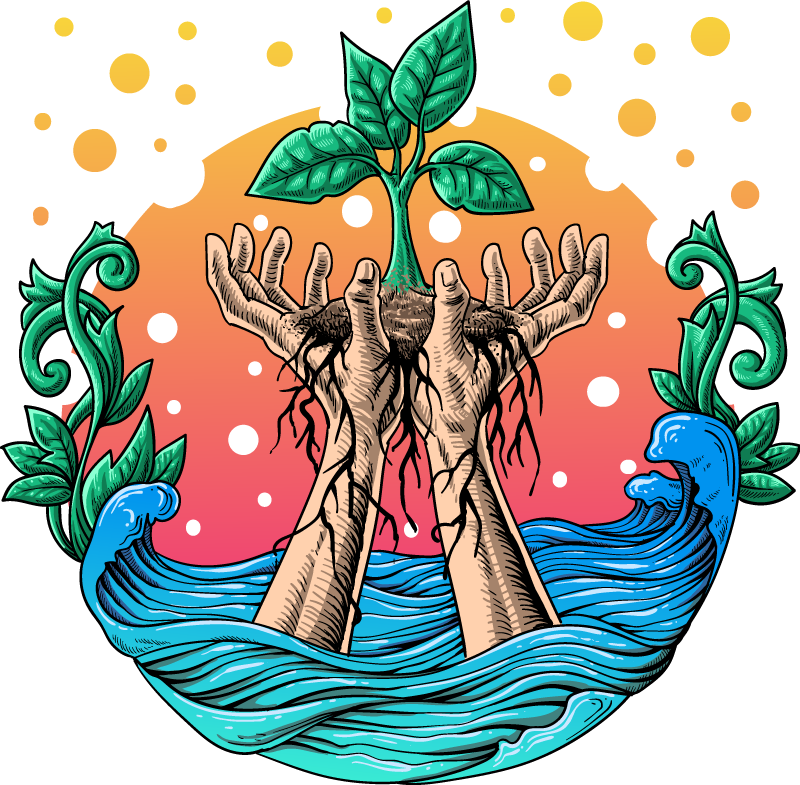 Naravne vinilne preproga roke, ki gojijo naravo - TenStickers