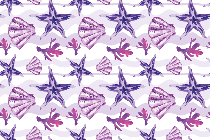 Naravne vinilne preproge vzorec koralnih školjk - TenStickers