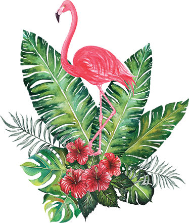 Cvetlična vinilna preproga veliki tropski flamingo - TenStickers