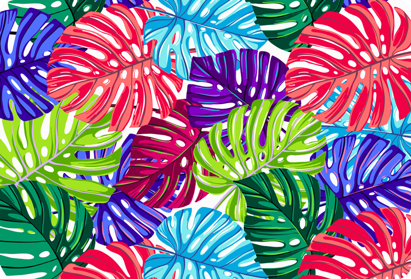 Cvetlična vinilna preproga monstera tropska - TenStickers