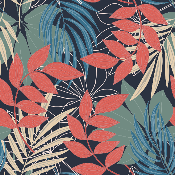 Cvetlična vinilna preproga moderna elegantna fauna in flora - TenStickers