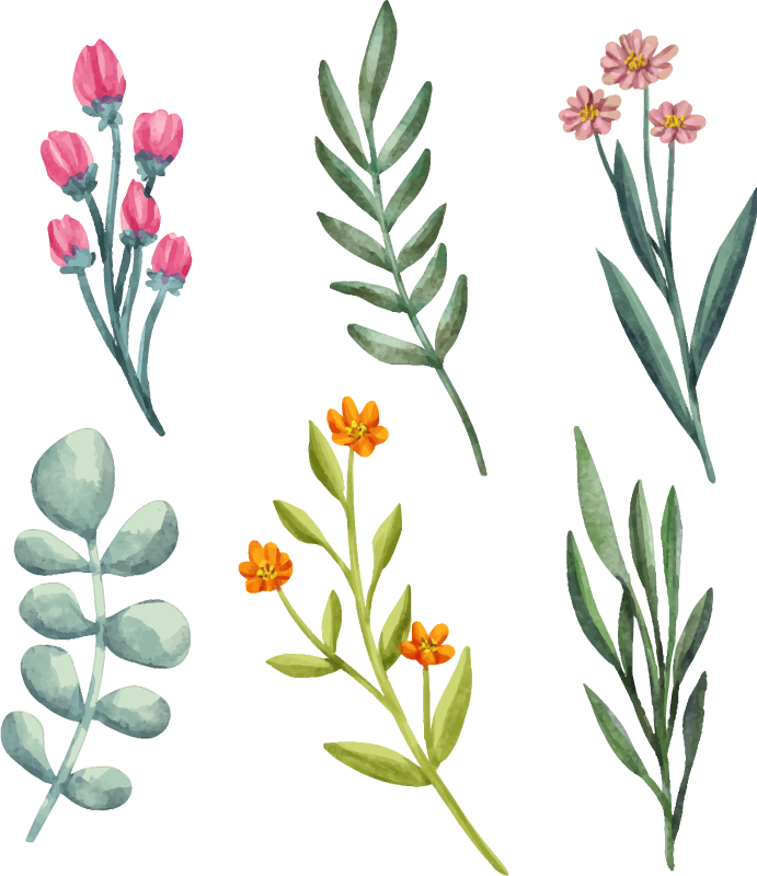 Cvetlična vinilna preproga rastlinske veje - TenStickers