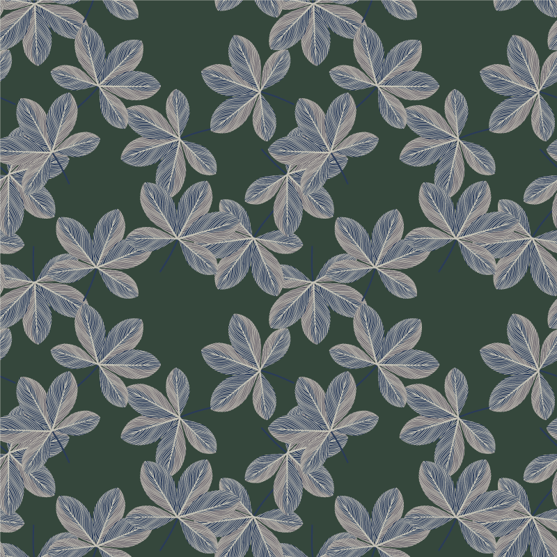 Cvetlična vinilna preproga dizajn temnih listov - TenStickers