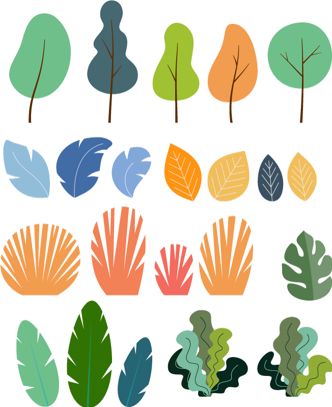 Cvetlična vinilna preproga paket tropskih listov - TenStickers