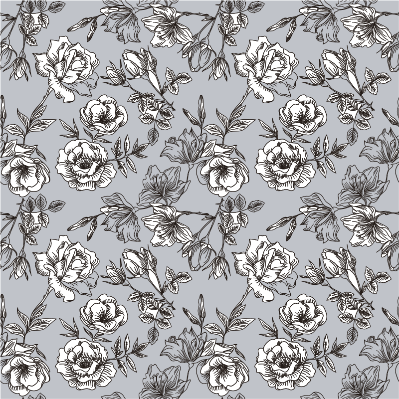 Cvetlična vinilna preproga prosojne rože - TenStickers