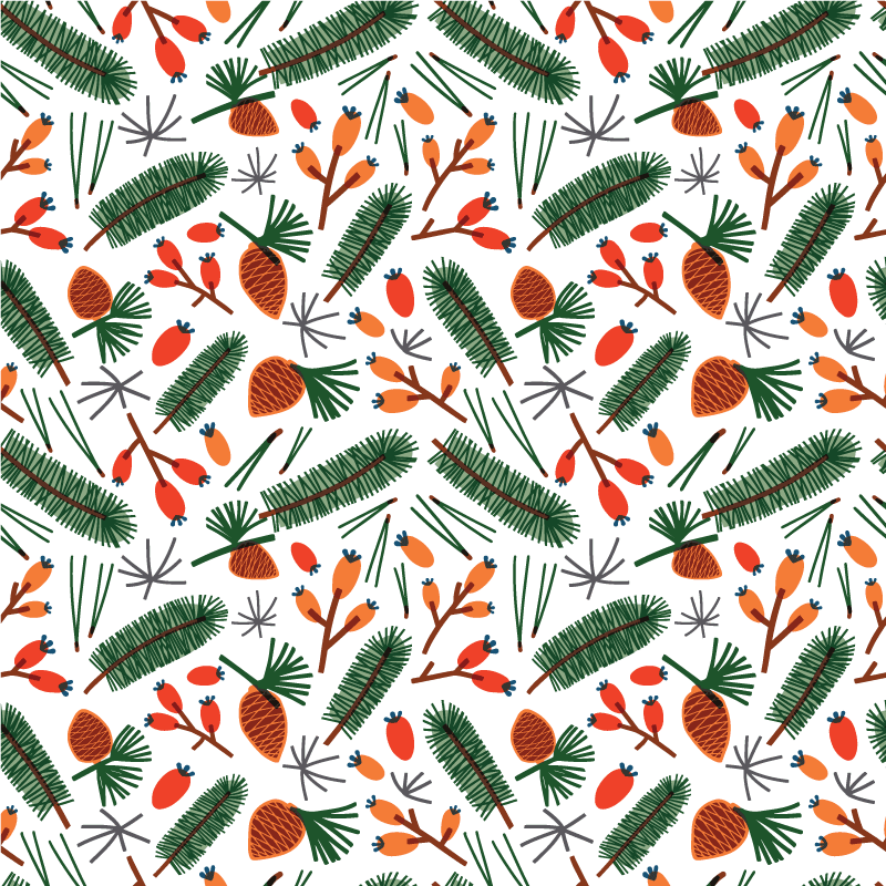 Cvetlična vinilna preproga jesenski listni vzorci - TenStickers