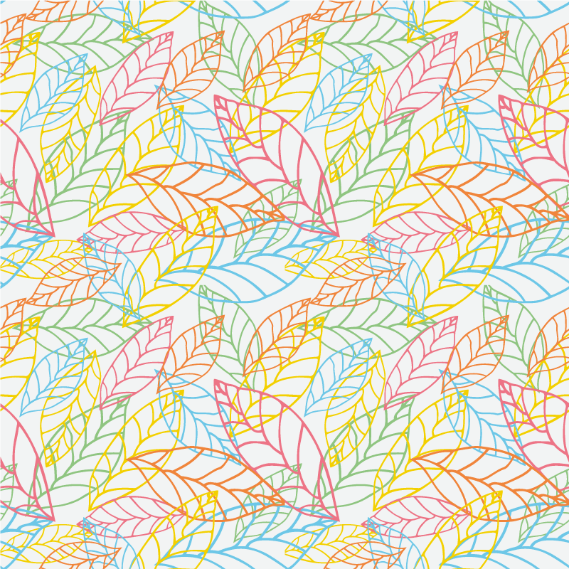 Cvetlična vinilna preproga ljubke barvite neonske liste - TenStickers