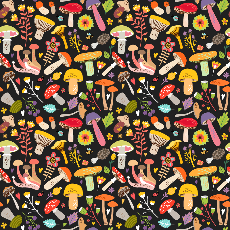 Cvetlična vinilna preproga vzorec jesenskih gob - TenStickers