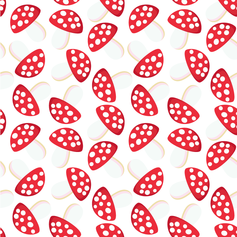 Cvetlična vinilna preproga klasične gobe na belem ozadju - TenStickers