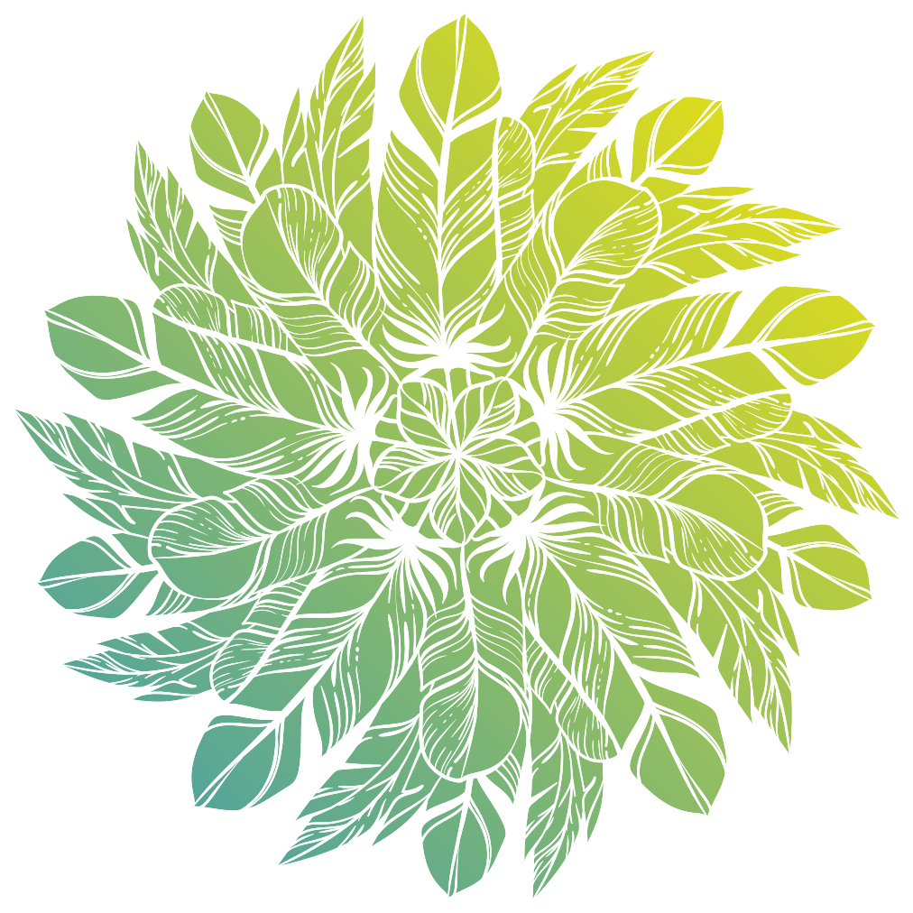 Cvetlična vinilna preproga z listnatim krožnim vzorcem - TenStickers