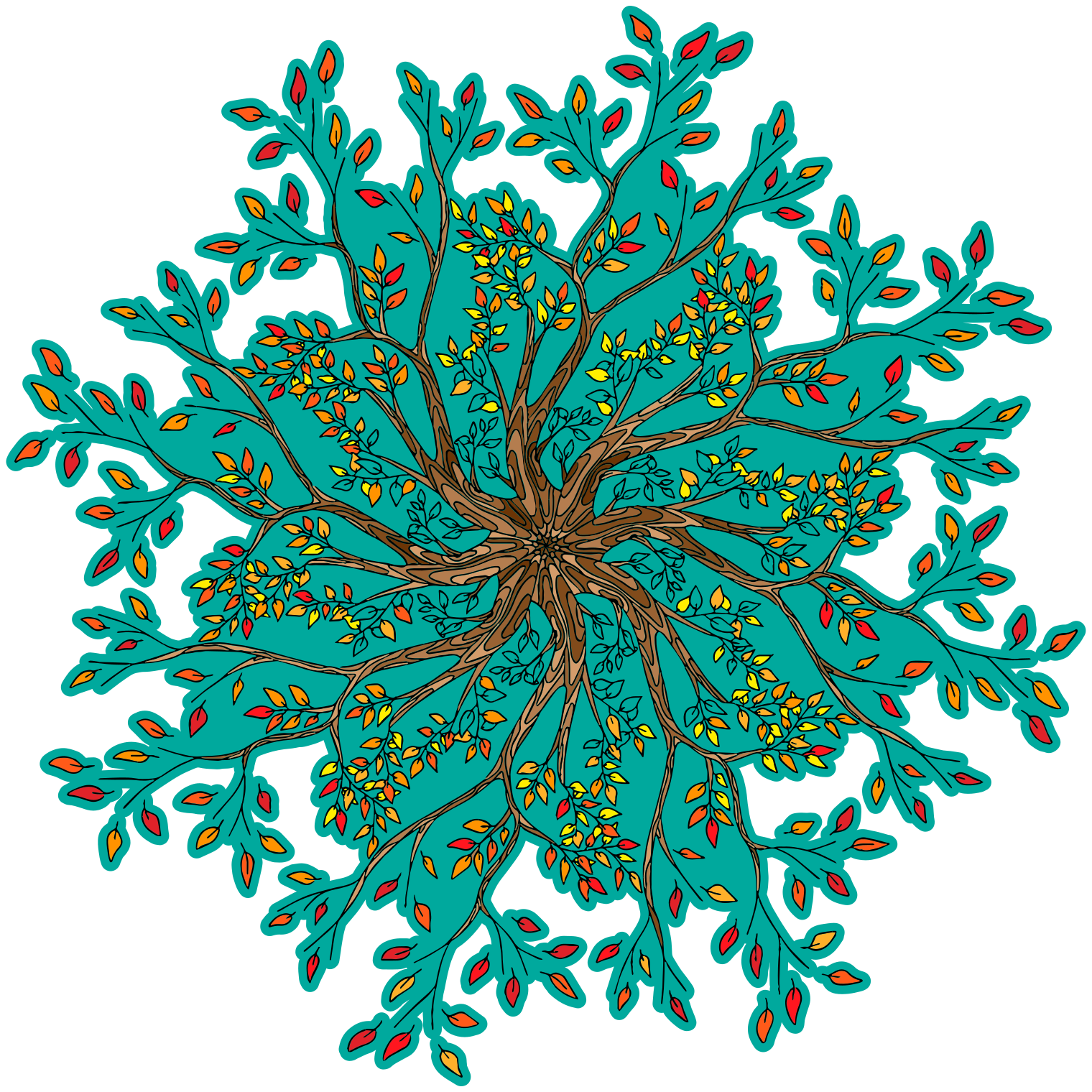 Cvetlična vinilna preproga Živahna drevesna ideja - TenStickers