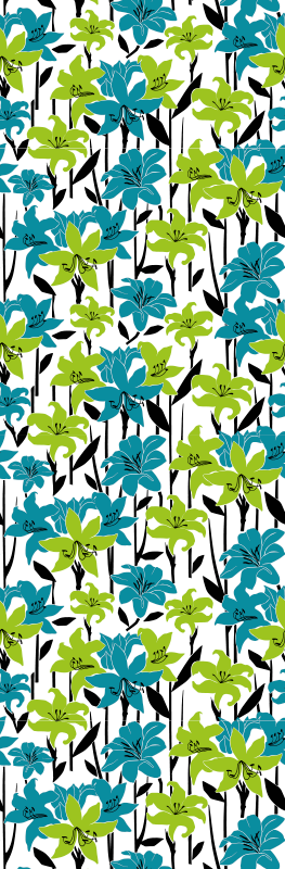 Vinilne preproge za spalnico cvetlični stencil dizajn - TenStickers