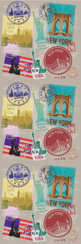 Vinilne preproge za spalnico stari nyc kolaž - TenStickers