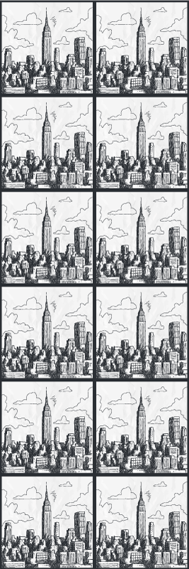 Vinilne preproge za spalnico nyc skica kolaž - TenStickers