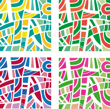 Vinilne preproge z geometrijskimi vzorci v večbarvnih tonih - TenStickers