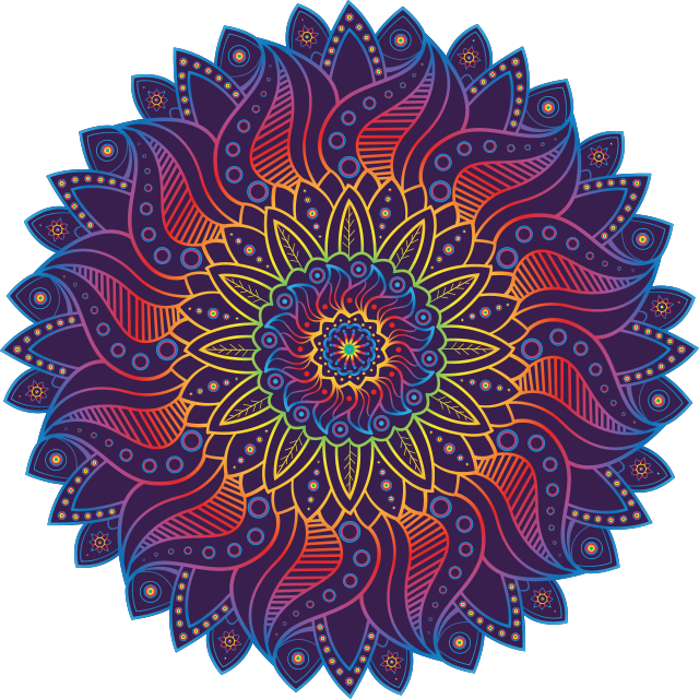 Vinilne preproge z geometrijskimi vzorci mavrična mandala - TenStickers