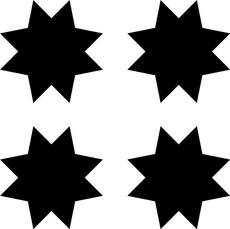 Vinilne preproge z geometrijskimi vzorci Črne zvezde - TenStickers