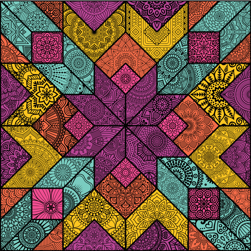 Vinilne preproge z geometrijskimi vzorci v barvitih odtenkih - TenStickers