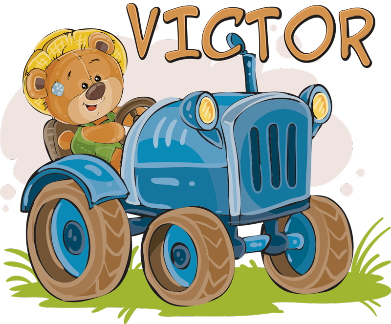 Otroške vinilna preproga prilagodljiv traktor - TenStickers
