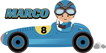 Otroške vinilna preproga formula 1 avto z imenom - TenStickers