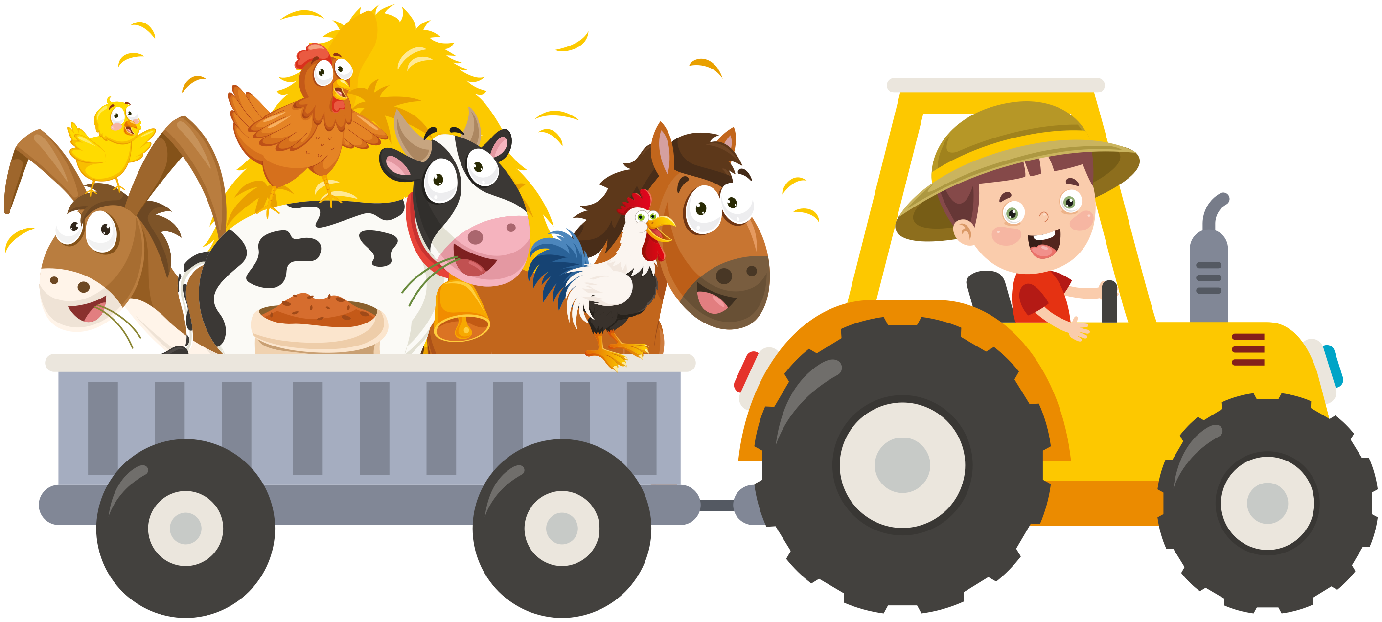 Otroške vinilna preproga mali kmet z živalmi - TenStickers