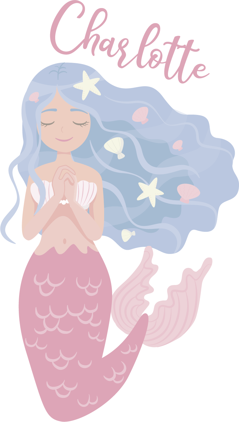 Otroške vinilna preproga barvita sirena - TenStickers