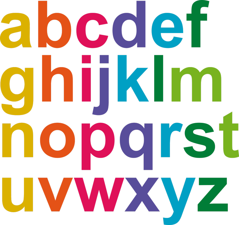 Otroške vinilna preproga minimalna barvna abeceda - TenStickers