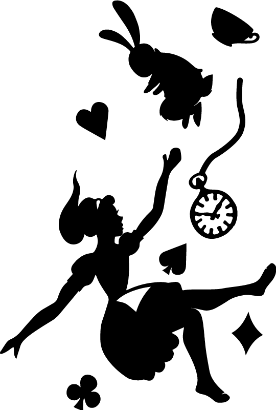 Otroške vinilna preproga alicia in beli zajec - TenStickers