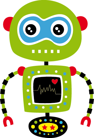 Otroške vinilna preproga zeleni robot - TenStickers
