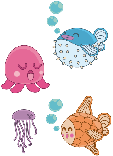 Otroške vinilna preproga z ilustracijami ribic - TenStickers