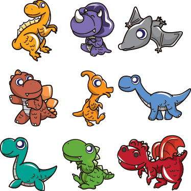 Otroške vinilna preproga z otroškimi dinozavri - TenStickers