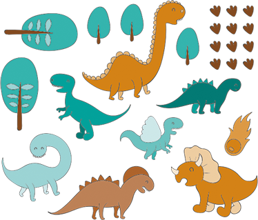 Otroške vinilna preproga otroški dinozavri - TenStickers
