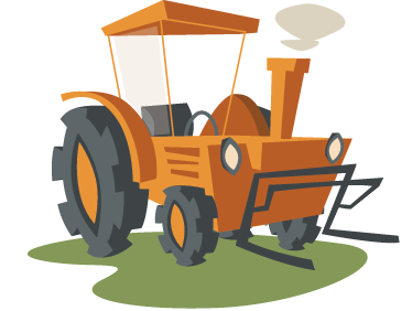 Otroške vinilna preproga oranžni traktor - TenStickers
