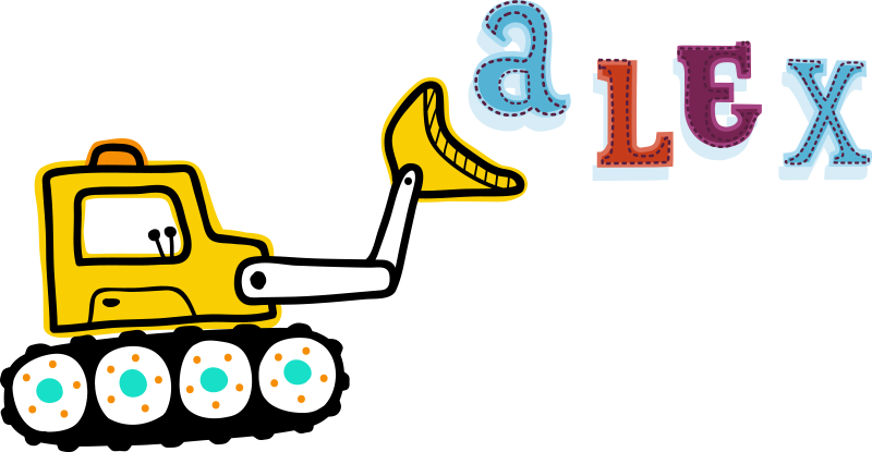 Otroške vinilna preproga z imenom bagra - TenStickers