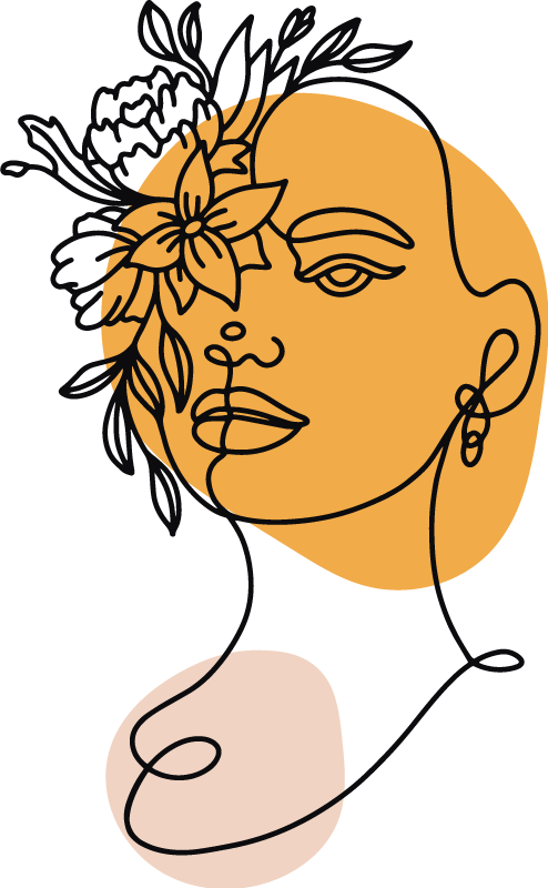 Vinilne preproge za spalnico minimalistični portret ženske - TenStickers