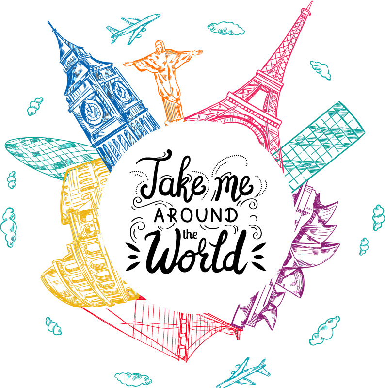 Vinilne preproge za spalnico dragulji z vsega sveta - TenStickers