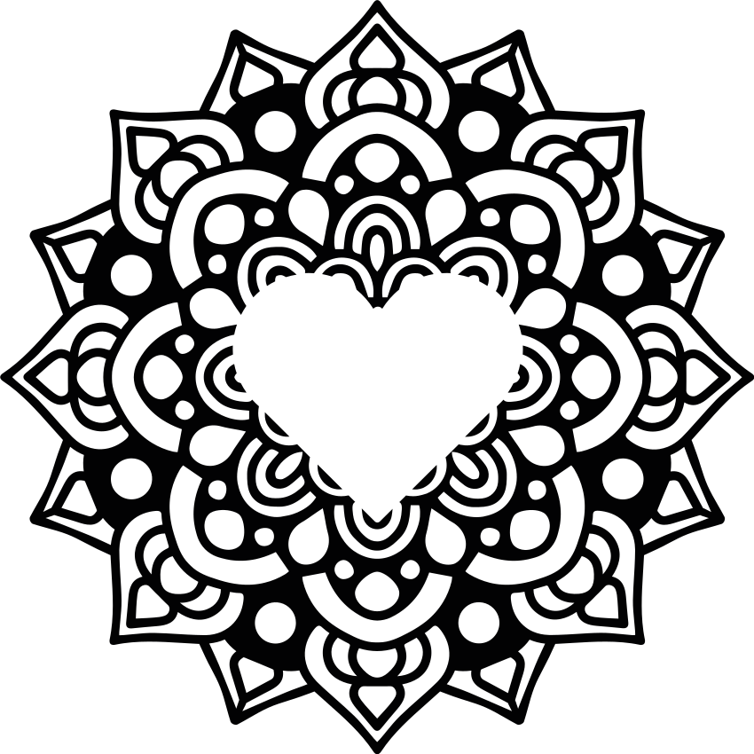 Vinilne preproge za spalnico mandala s srčnim okvirjem - TenStickers