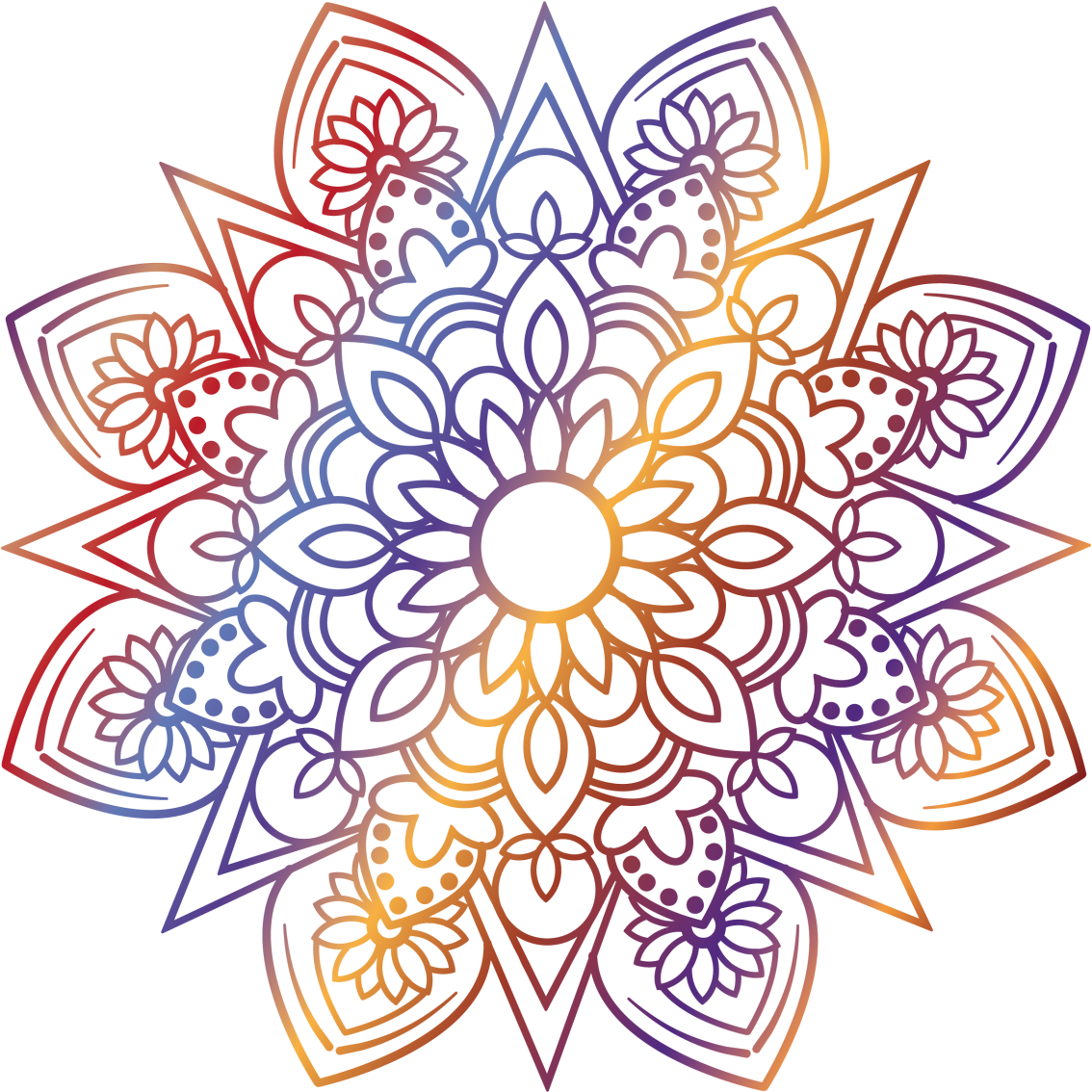 Vinilne preproge za spalnico živahna ognjena mandala - TenStickers