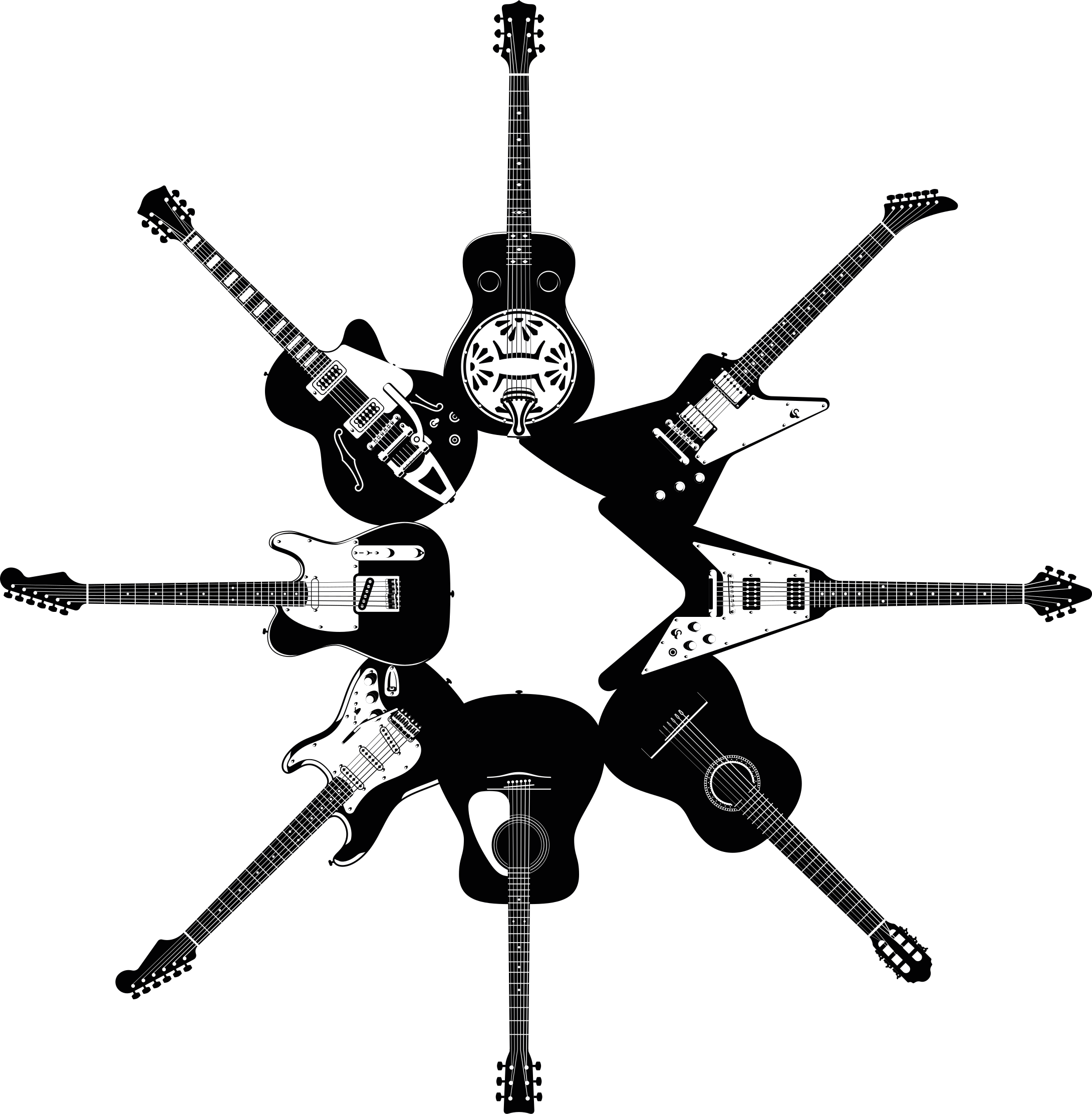 Vinilne preproge za spalnico kitare v krogu - TenStickers
