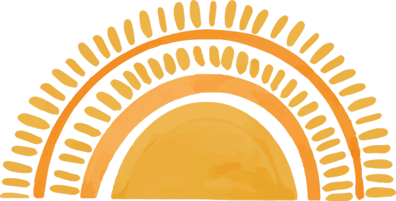 Vinilne preproge za spalnico z narisanim rumenim soncem - TenStickers